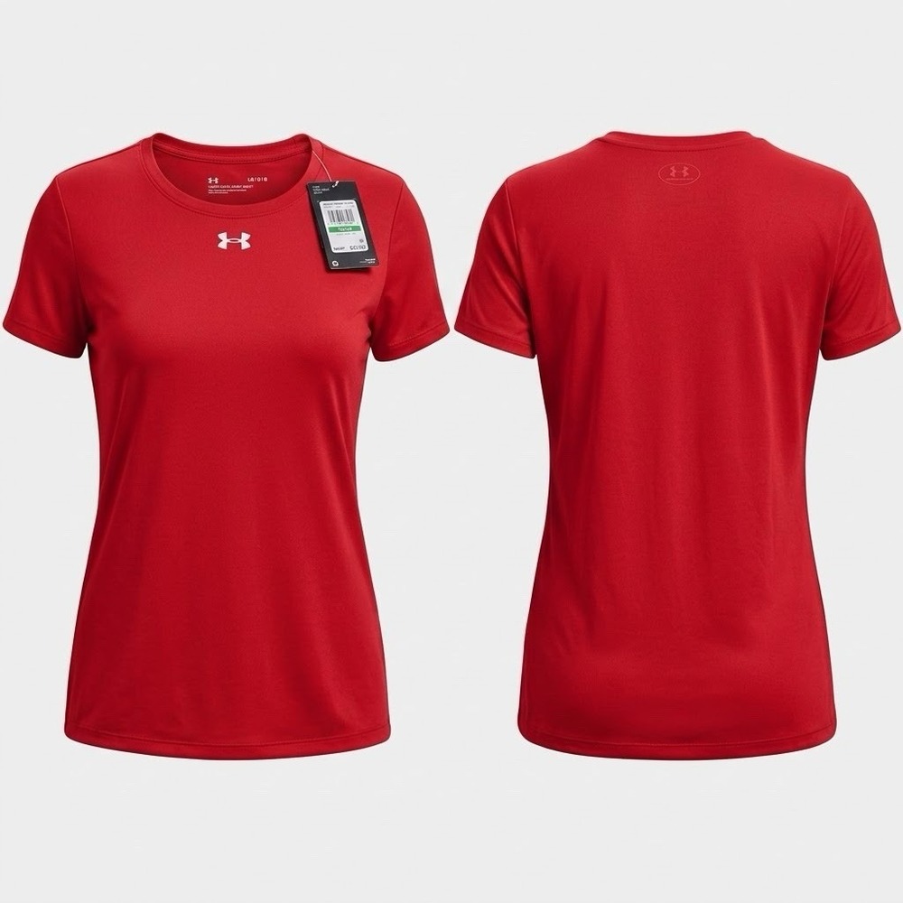 Under Armour Women’s Locker 2.0 T-Shirt Large Red UA Tech Loose Fit NEW
